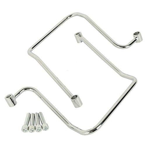 TCT-MOTORPARTS Chrome Saddlebag Support Guard Bracket Fit for Harley Dyna Wide Glide Fat Bob FXDF 2006-2017 - color: Chrome, size: Fit for Dyna 2006-2017