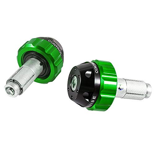Motorcycle Throttle Lock Cruise Control Handlebar Plugs Grip Bar End Caps Slider Set for Street/Sport/Tour Bike Cruiser Scooter (Green) - color: Green