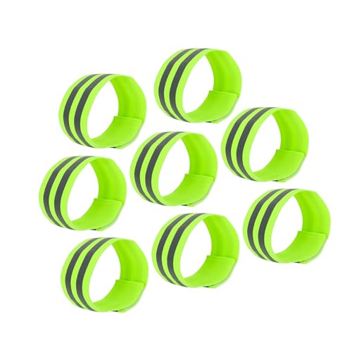 8pcs Reflective Bands for Arm Reflective Armbands High Visibility Night Cycling Riding Reflector Tape Straps Bracelet Green Replace Parts