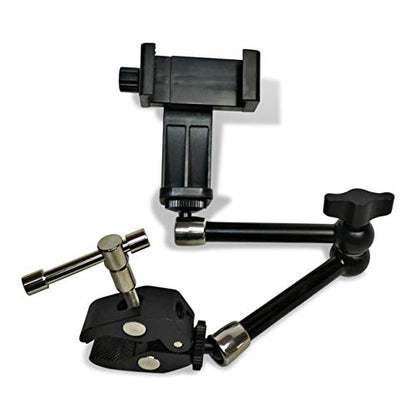 Universal Smartphone and Action Camera Mount for Small Diameter Tubing (3/4" to 1.5") – Machined Aluminum Holder with Quick-Adjust Arm for Outdoor, ATV, UTV, Boats, and Tree Stands