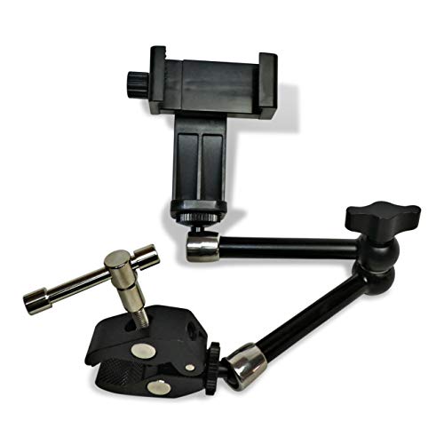 Universal Smartphone and Action Camera Mount for Small Diameter Tubing (3/4" to 1.5") – Machined Aluminum Holder with Quick-Adjust Arm for Outdoor, ATV, UTV, Boats, and Tree Stands