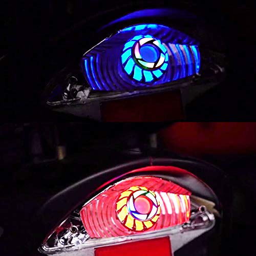 1.9inch Motorcycle Tail Light with Turn Signals BAY15D 1157 LED Bulbs with RGB Ange Eye.(2-Pack). - color: RGB-BAY15D