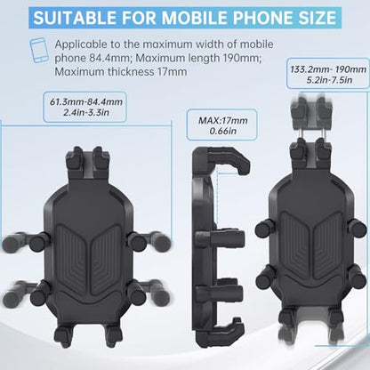 Motorcycle Phone Mount Vibration Dampener High Speed Stability 4.7in 7.2in Smartphones Motorcycle Scooter ATV