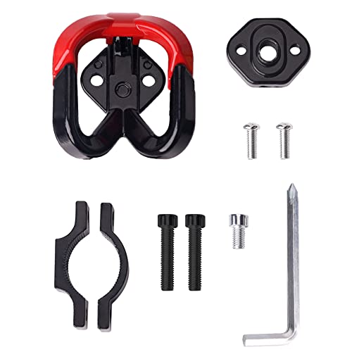 Universal Motorcycle Hook, Motorcycle Helmet Luggage Bag Holder Double Hanger Hook Holder for Moped Scooters Bicycles (Black-red)