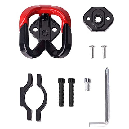Universal Motorcycle Hook, Motorcycle Helmet Luggage Bag Holder Double Hanger Hook Holder for Moped Scooters Bicycles (Black-red)