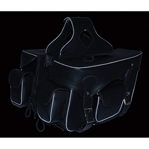 Milwaukee Leather PVC 2-Strap Throw-Over Easy Zip off and off Motorcycle Saddlebags - Medium - color: SH66602-BLACK, size: Medium