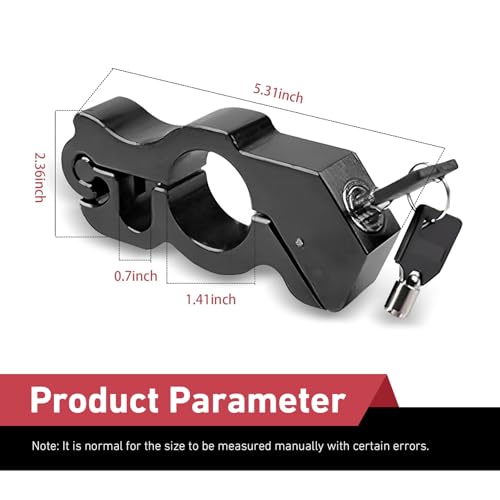 Motorcycle Handlebar Lock, Anti-theft Motorcycle Throttle Lock, Adjustable Brake Handlebar Locking Device, Universal Security Devices for Bicycle Scooter Moped ATV Tricycle (Black) - color: Black