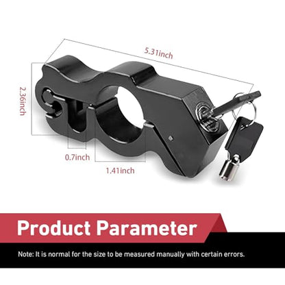 Motorcycle Handlebar Lock, Anti-theft Motorcycle Throttle Lock, Adjustable Brake Handlebar Locking Device, Universal Security Devices for Bicycle Scooter Moped ATV Tricycle (Black) - color: Black