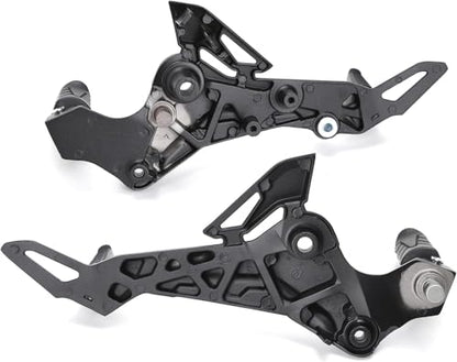 Mokuo Motorcycle Footrest Assembly,1 Pair Footpegs Kit in Alloy Aluminum Material Fit for Honda Grom Msx 2017-2020,Black Color - color: 1 Pair - Black