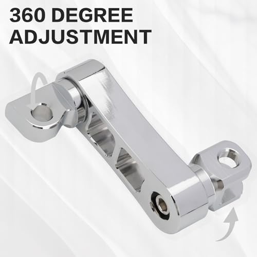 Highway Footpegs Adjustable Passenger Foot Pegs 2 1/4" Extension Brackets FootPeg Conpatible for Harley Dyna Sportster Softail Touring with Support Foot Pegs (Chrome) - color: Chrome