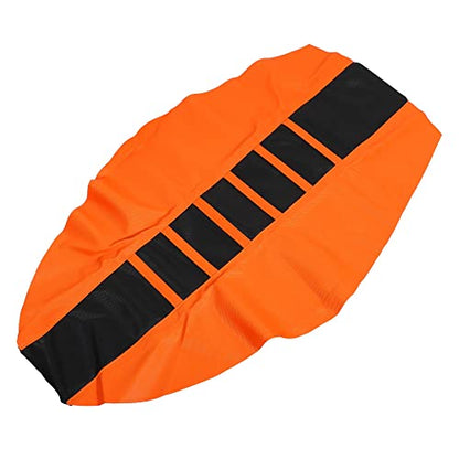 X AUTOHAUX Universal Motorcycle Pit Dirt Bike Faux Leather Soft Seat Cover Anti Slip Seat Cushion Orange Black - color: Orange