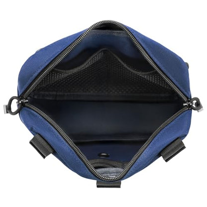 FRTKK Tactical Molle Admin Pouch Utility Laser Cut EDC Tool Pouch Bag Horizontal Modular Pouches Include US Flag Patch and Keychain - color: Blue
