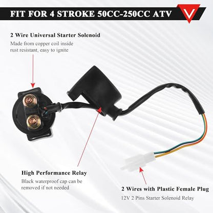PRO BAT Complete Electrics 4 Stroke Wiring Harness Kit 8 Coil CDI Stator Tail Light for 150cc 200cc 250cc 300cc 4 Wheelers Stroke ATV Go Kart Quad Pit Dirt Bike Zongshen Lifan YX Black - style: C Light+8 Pole+ Black Ignition Coil+Black Rectifier