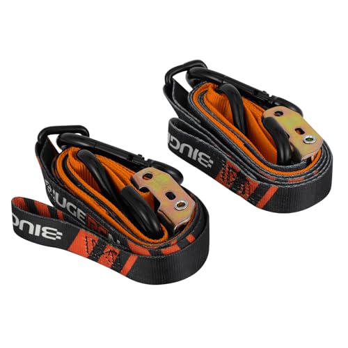 Motorcycle Tie Down Straps - 1200lb Break Strength, 2 Pack 7ft x 1in Down Strap Set with Heavy-Duty Buckles, Steel Carabiner, S-Hooks Buckle for securing Trailers, Dirt Bikes, enduros, Cargo-Orange - color: Orange