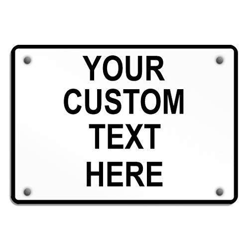 Aluminum Weatherproof Metal Sign Multiple Sizes Custom Personalized Text Here White Black Traffic Regulation Horizontal Street Signs 10x7Inches - color: White/Black Traffic Regulation, size: 10x7Inches