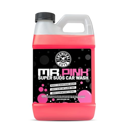 Chemical Guys Mr. Pink Car Wash Soap - 64 oz Super Suds Foaming Car Wash Soap for Cannon, Blaster, or Bucket Washing - pH Balanced, Safe on Wax, Sealant, Ceramic, and Clear Coat Finishes - size: 64 Fl Oz (Pack of 1), style: MR. PINK