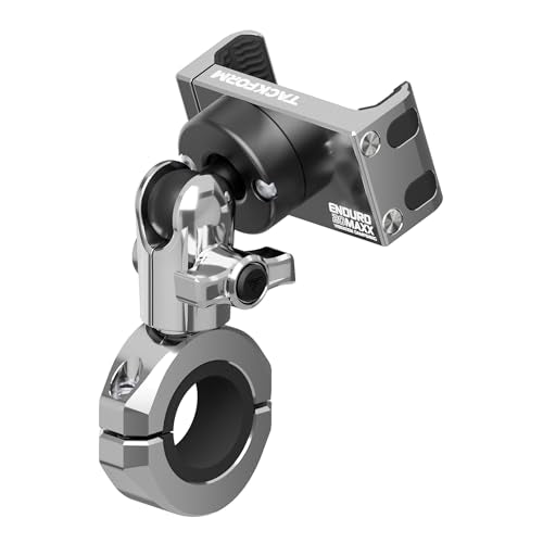 Tackform Chrome Motorcycle All Metal Phone Mount - Vibration Dampening 20MAXX Spring Cradle | Universal Clamp Fits 7/8" to 1-1/4" Handlebars | Compatible with iPhones, Galaxy, More | Short Reach Arm - color: Chrome, size: 7/8" to 1-1/4"