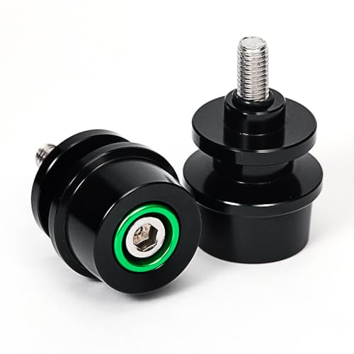 M8 Bobbins Swing Arm Spools For Ninja 400 500 650 ZX6R ZX10R GSXS 750 1000 GSX-8S GSXR 600 750 1000 S1000RR/R/XR CBR 600 900 954 1000 RR Motorcycle Swingarm Spools Slider Stand Paddock Screw (Green) - color: Green