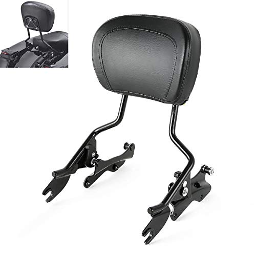 TCMT Detachable Passenger Backrest Sissy Bar With 4 Point Docking Hardware Kits Fits For Harley Touring CVO Road Glide Street Glide Road King 2014-2025 Electra Glide Standard 2019-2022 - color: Style A Black, size: Fit For 2014-2025 Touring