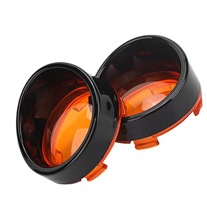 Srliya Motorcycle Turn Signal Light Cover, 2pcs ABS Protective Case with Translucent Lens and Splash Proof Sun Visor for Enhanced Visibility and Scratch Protection (Black Orange)