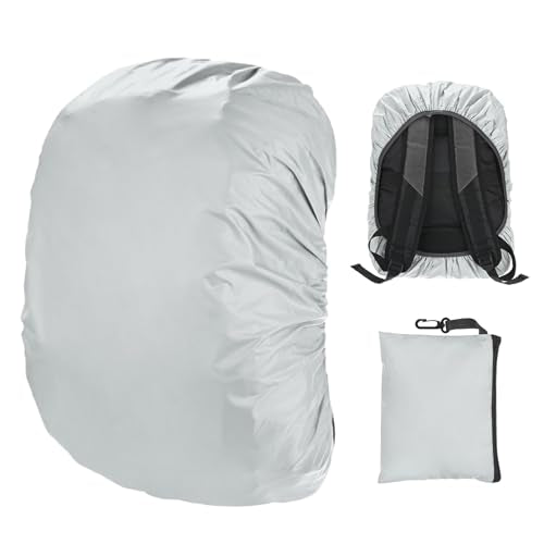 M METERXITY Waterproof Backpack Rain Cover, Waterproof Backpack Cover, Bag Rain Cover with A Carry Pouch for Hiking/Biking/Camping/Outdoor Traveling - color: Silver, size: Middle(30L-40L)