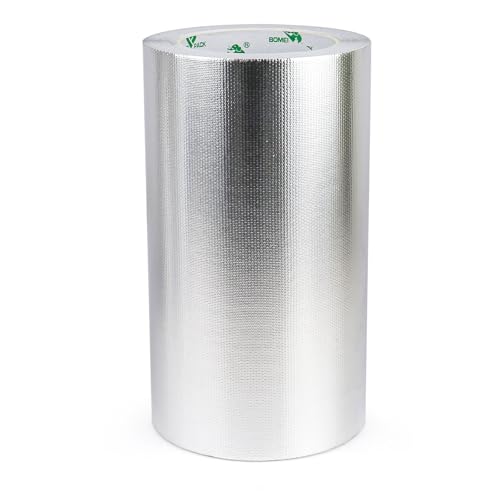 BOMEI PACK Adhesive Aluminum Foil Heat Shield Tape 1Pack 8inch x 66ft, Barrier Fiberglass Thermal Insulation Reflective Material High Temp Protectionn - size: 8in*66ft