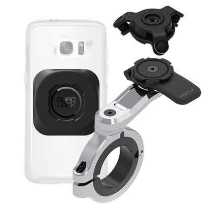 Quad Lock Handlebar Motorcycle Phone Mount PRO Chrome - Large Kit with Vibration Dampener and MAG Universal Adaptor - size: Handlebar Chrome Mount PRO Large