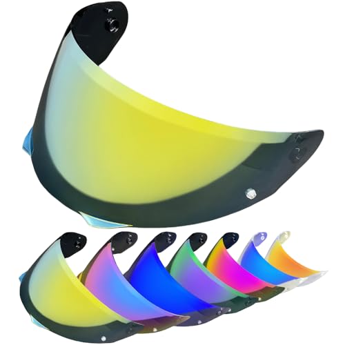 HJ-33 Helmet Visor For i90.Replacement Motorcycle Helmet Shield Compatible with HJC i90 (Gold) - color: Gold