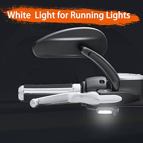 Mini Handlebar Sequential LED Turn Signals, 12V Front Motorcycle Running Lights for Harley Sportster, Dyna, Road King, Softail, Honda CBR, Yamaha, Victory