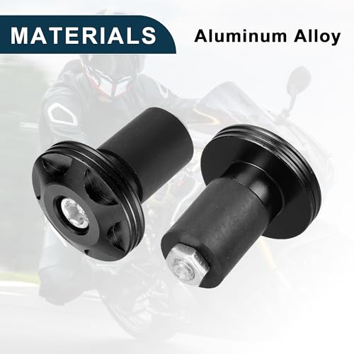 Motorcycle Handlebar End Plug Aluminum Alloy 18mm-20mm 0.71"-0.79" 32mm OD Fashionable | Front Handle Bar Grips Cap Gear Balanced Plug Black 1 Pair