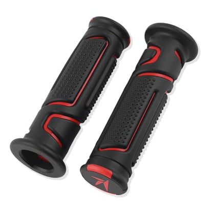 Cool Anti-Slip Dirt Bike Grips,ID 24mm 1" & 22mm 7/8" Motorcycle Grips Kit with Two-Colour Design,Universal Handlebar Grip Dirt Bike Accessories for Most Motocross ATV (Red) - color: Red