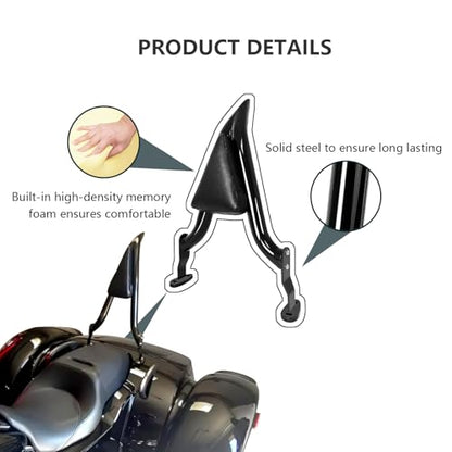 16" Black Road Glide 3 & Freewheeler Sissybar Pad Motorcycle Passenger Backrest Sissy Bar for Harley Davidson FLRT FLTRT 2015-2024 - color: Black