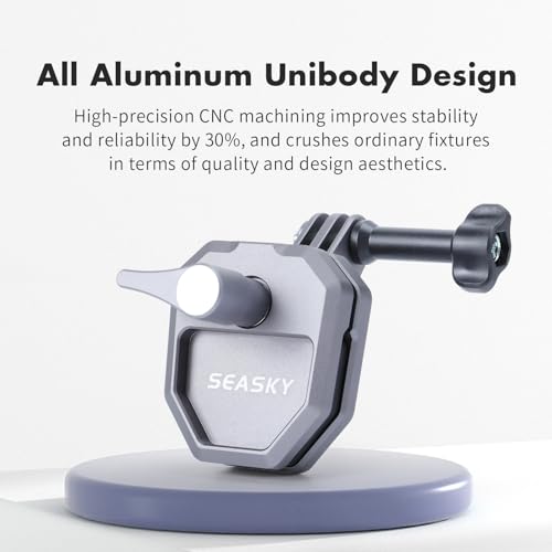 SEASKY M02 Motorbike Motorcycle Windscreen Clamp Mount Accessories All Aluminum CNC for Gopro Hero 13 12 11 10 9 8 7 for DJI Action 6 5 4 3 2 for insta360 Ace Pro 2 Sports Action Camera