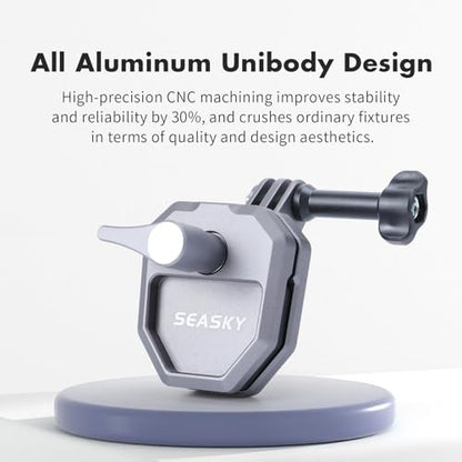 SEASKY M02 Motorbike Motorcycle Windscreen Clamp Mount Accessories All Aluminum CNC for Gopro Hero 13 12 11 10 9 8 7 for DJI Action 6 5 4 3 2 for insta360 Ace Pro 2 Sports Action Camera