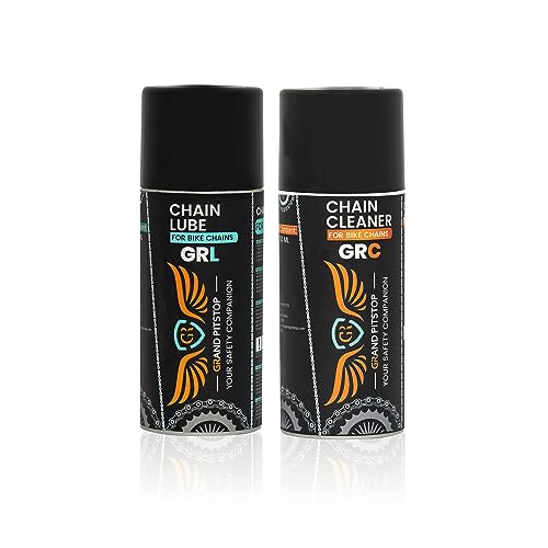 GRAND PITSTOP Chain Cleaner, Degreaser 160ml and Chain Lube, Greaser, 160ml Motorcycle Bike Chain Cleaner for all bikes Motorcycles, Super Durable - size: GR-Cleaner & Lube - 160ml