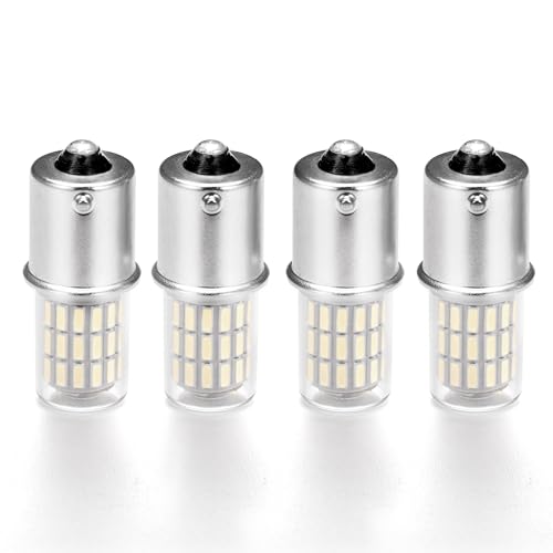 Heifymi 3W 1156 BA15S 1141 1003 7506 LED Tail Lights 6000K Daylight White 12V 24V DC Bayonet Single Contact Base for Car Truck Reverse Back Up Brake Lights Camper Trailer RV Interior Lights, 4 Pack - color: 6000K Daylight White, size: BA15S (4 Count)