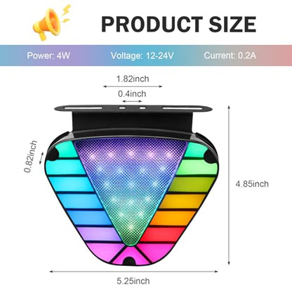Triangle Strobe Light, Anti-Rear-End Collision Flashing Light, High-intensity LED Safety Warning Tail Lamp, Universal Truck Taillight with Running and Flashing Modes