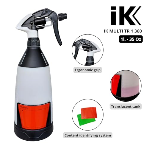 ｉＫ IK Multi TR1 360º – Professional Trigger Sprayer – 360º Spray System – Translucent Tank with Level Indicator – Wide Filling Mouth – Spray Bottle 35 oZ