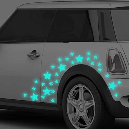 30pcs Star Vinyl Decal for Cars, High Intensity Reflective DIY Stickers for Window Bumper Mirror Laptop Decals Waterproof Night Safety Sign Car Stickers (Mint Green) - color: Mint Green