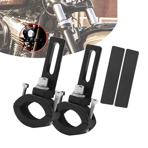 Motorcycle Fog Light Mount Brackets, Motorbike Auxliary Lights Tube Clamp Turn Signal Mounting Clamp Fog Light Holder Adjustable 3.6-5cm Fits Tube 1.5" 2" 2PCS (M) - size: Medium