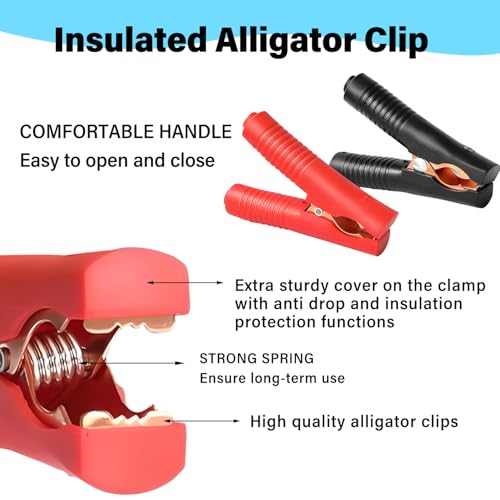 10AWG 2FT SAE to Alligator Clip,12V SAE Quick Release Adapter to Alligator Clips Quick Disconnect Cable,SAE Extension Cable with 2Pin Connector for Car Motorcycle - size: Alligator Clip to SAE