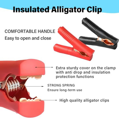 10AWG 2FT SAE to Alligator Clip,12V SAE Quick Release Adapter to Alligator Clips Quick Disconnect Cable,SAE Extension Cable with 2Pin Connector for Car Motorcycle - size: Alligator Clip to SAE
