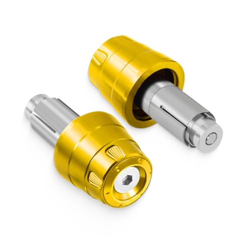 Universal Motorcycle Bar Ends Plug, 7/8" 22mm CNC Aluminum Alloy Motorcycle Handle bar Ends Plugs Compatible With Honda Kawasaki Suzuki Yamaha And Almost Motorcycle Model (Gold) - color: Gold