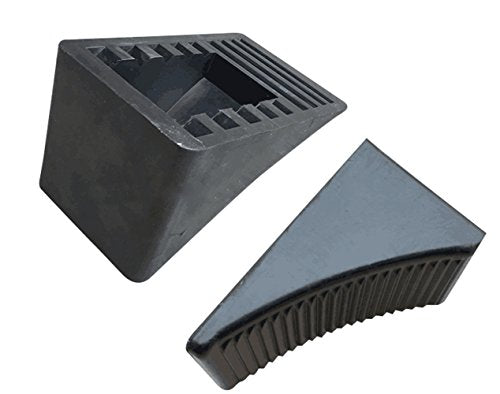 Fasmov 2 Pack Solid Rubber Heavy Duty Wheel Chock, Premium Chock for Car, Travel Trailers, RV, Truck, and ATV - size: 2 Pack