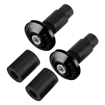 Unifizz Universal Motorbike Bar Ends 22mm 7/8inch CNC Aluminium Motorcycle Handlebar End Slider Plug Caps for Racing ATV Offroad Black