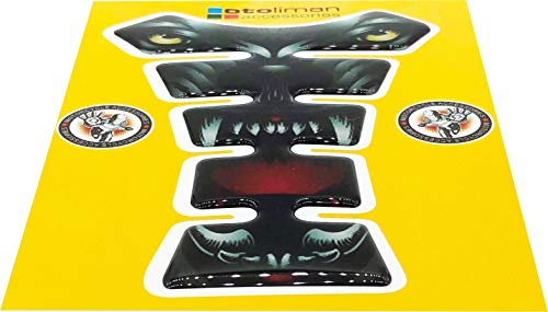 3D Motorcycle Vinyl Gel Gas Tank Pad Protector Decal and Sticker Tankpad (New Generation Silicone-Based Adhesive) - color: Red1
