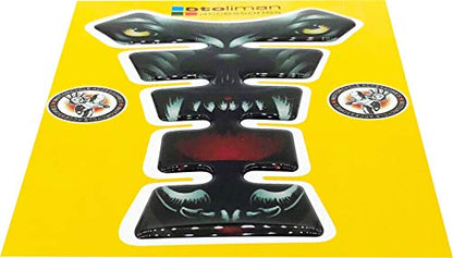 3D Motorcycle Vinyl Gel Gas Tank Pad Protector Decal and Sticker Tankpad (New Generation Silicone-Based Adhesive) - color: Red1