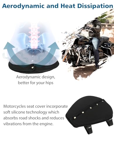 SUNPIE Motorcycle Gel Seat Pad Universal Motor Bike Seat Cover with Sun Protection Covers 3D Honeycomb Breathable Comfortable UV Resistance for Seat Height Adjustment &Vibration Reduction