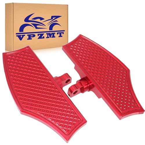 Red Rear Passenger Foot Pegs Floorboards Floor Boards Foorests for Harley Road glide Road king Electra glide Street glide & Softail Fat Boy Street Bob Low Riderst Dyna - color: Passenger Floor Board-Red