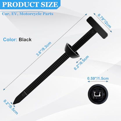 20PCS Universal Nylon Cable Tie Buckle Kit - Heavy Duty Self-Locking Rivets with UV-Resistant Push Mount Clips, Automotive Grade Fasteners for Fender Liners Engine Guards Wiring Organization